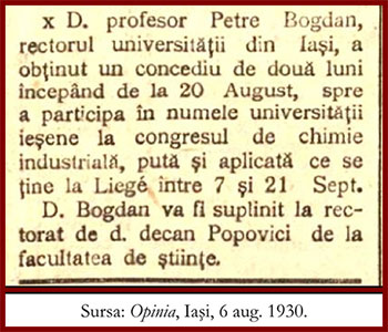 Sectiunea 6: Petru Bogdan şi Universitatea