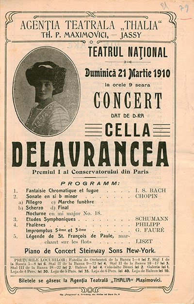 Concert dat de d-ra Cella  Delavrancea