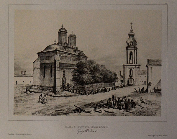uguste Raffet, Église et Tour des Trois Saint, Yassy (Moldavie), 1837.Gravură.